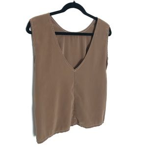 Elizabeth Suzann, Marlena brown silk crepe top.